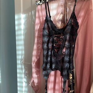 Vintage Black Lace Lingerie Set